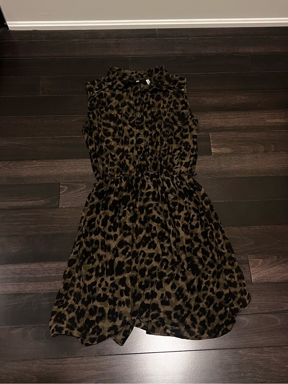 H&M Mini Dress in Brown and Black Leopard Print